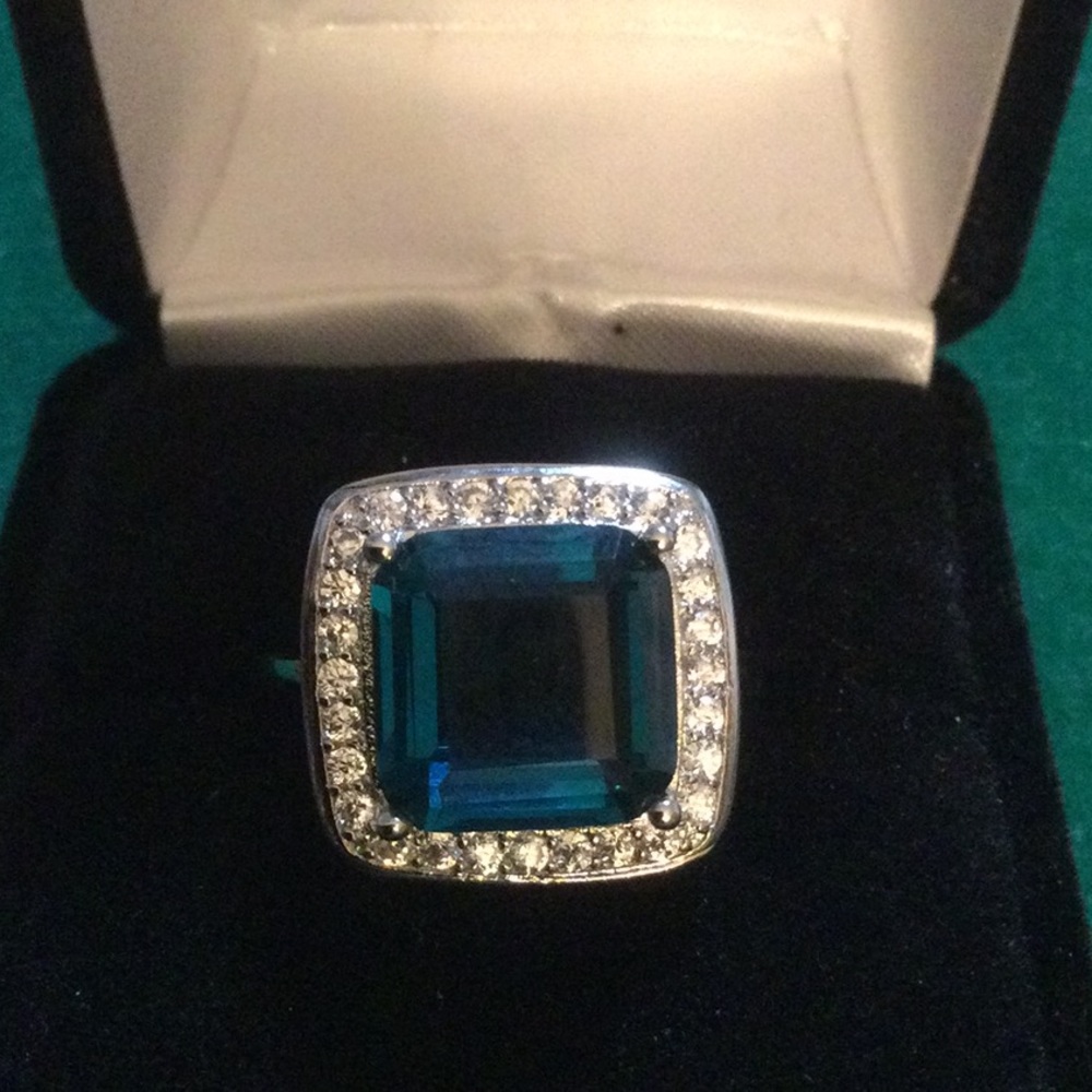 Gorgeous Cushion Cut London Blue Topaz Ring